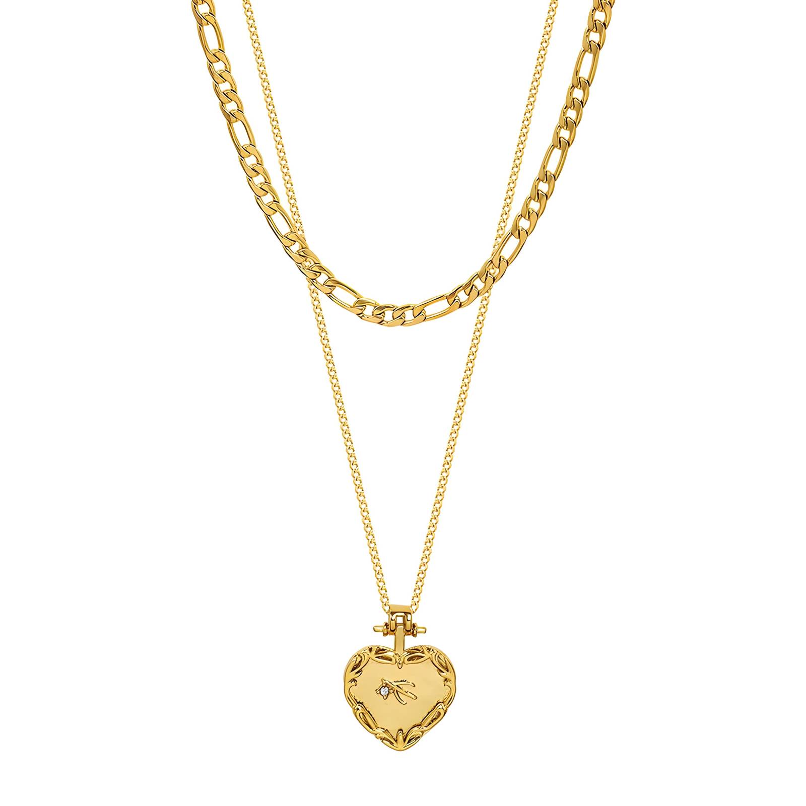 18K gold plated Stainless steel "Heart" necklace, Intensity SKU 86236