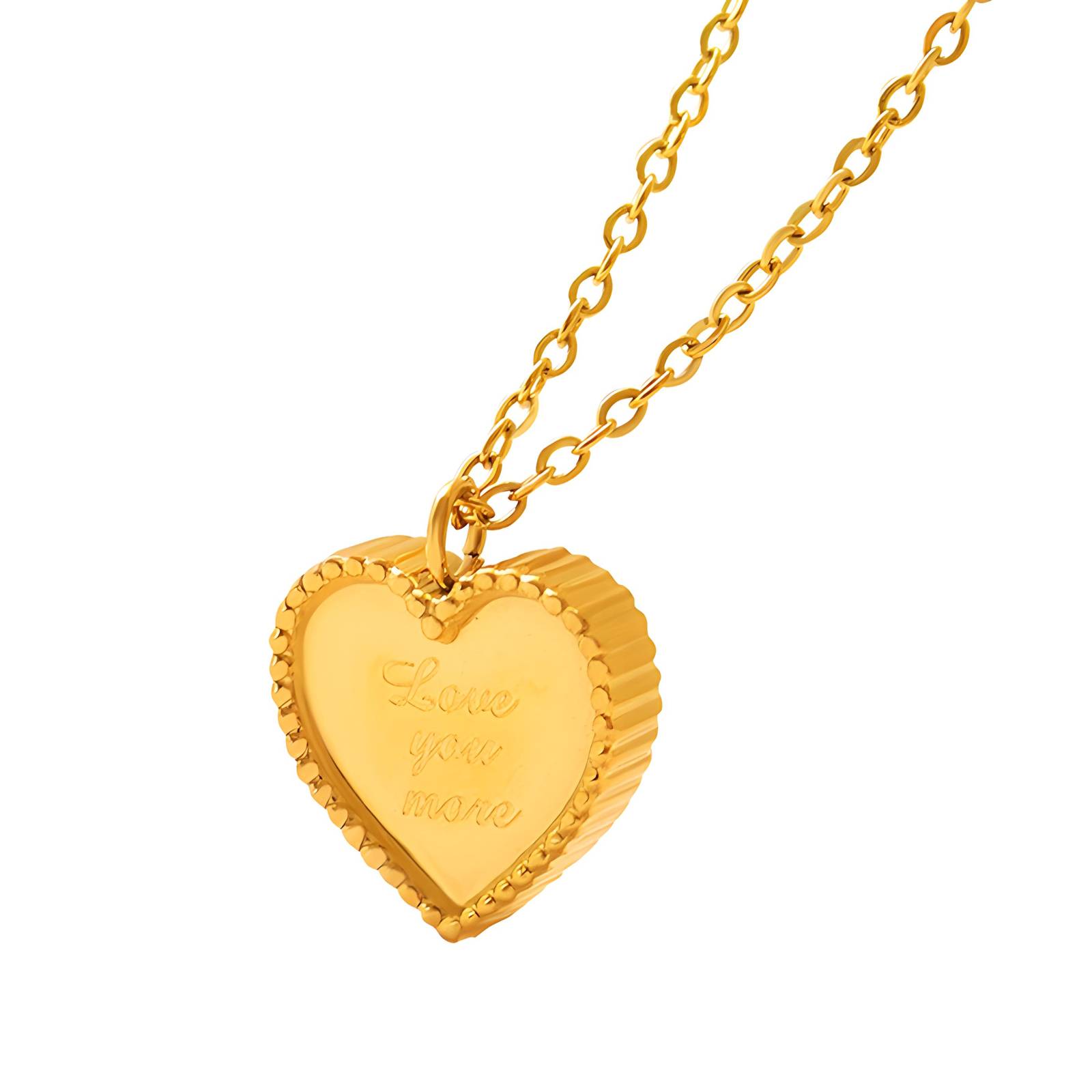 K Gold Plated Stainless Steel Heart Necklace Intensity Sku