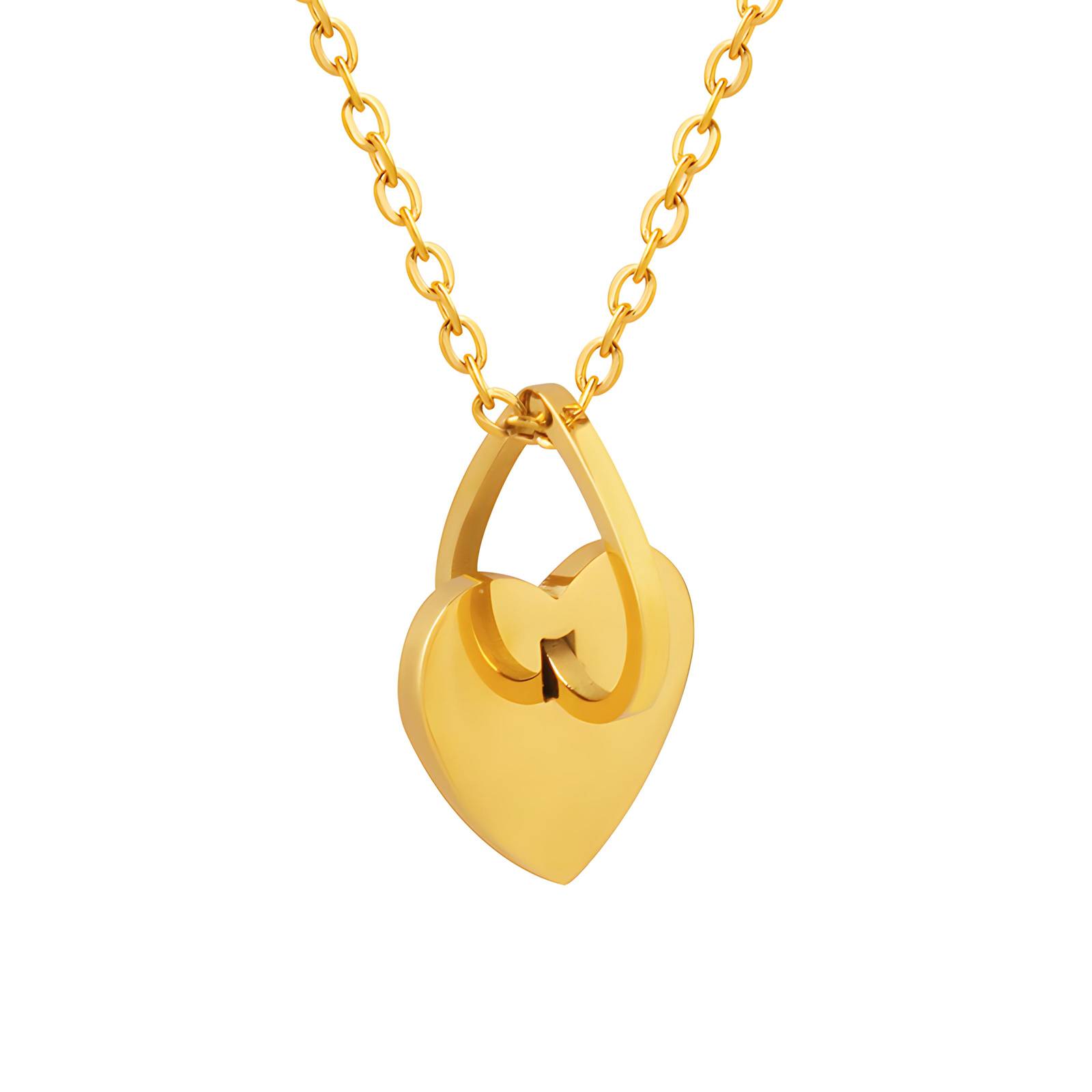 18K gold plated Stainless steel "Heart" necklace, Intensity SKU 86698