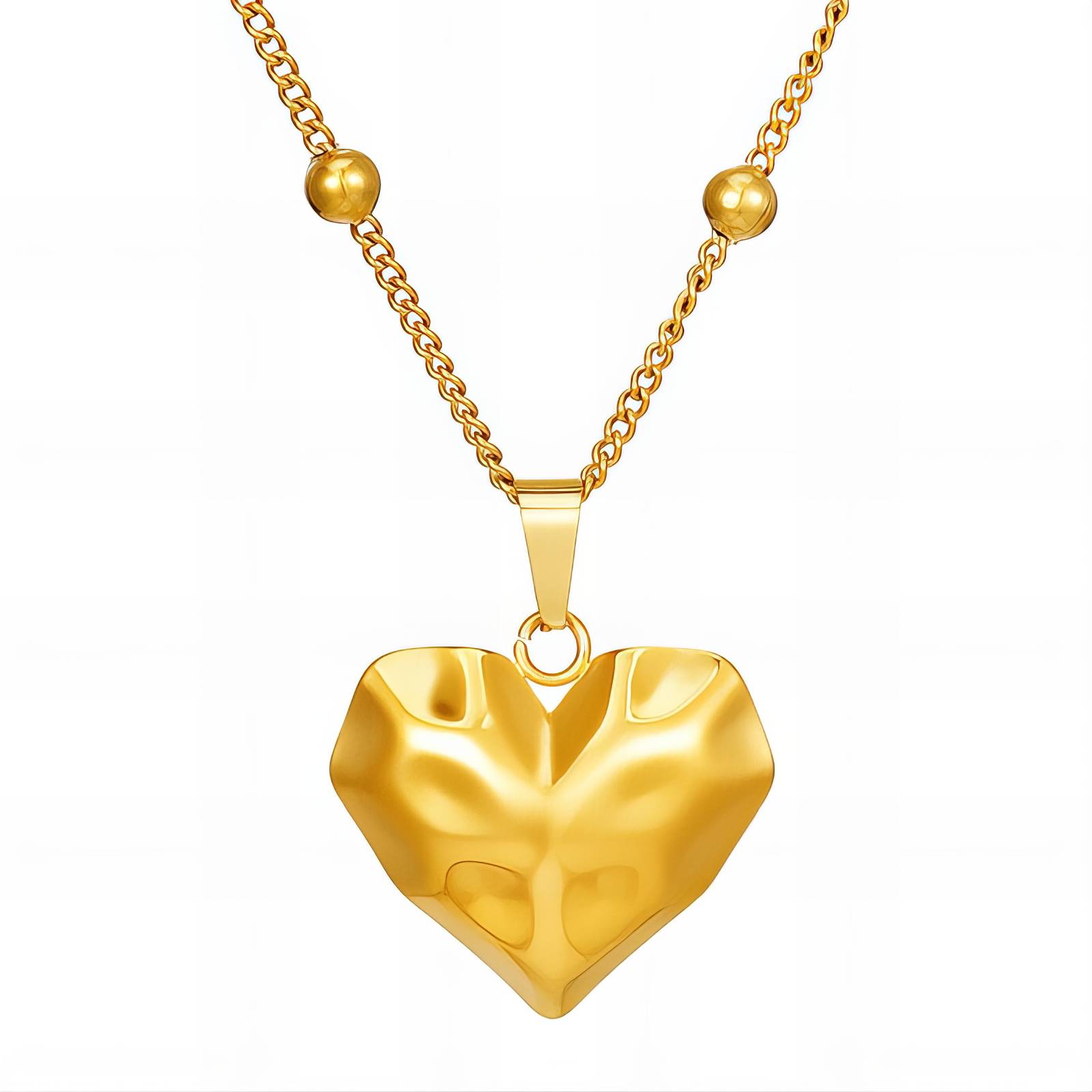 Gold Plated Stainless Steel Heart Shape Necklace (DZ18461) main image 1