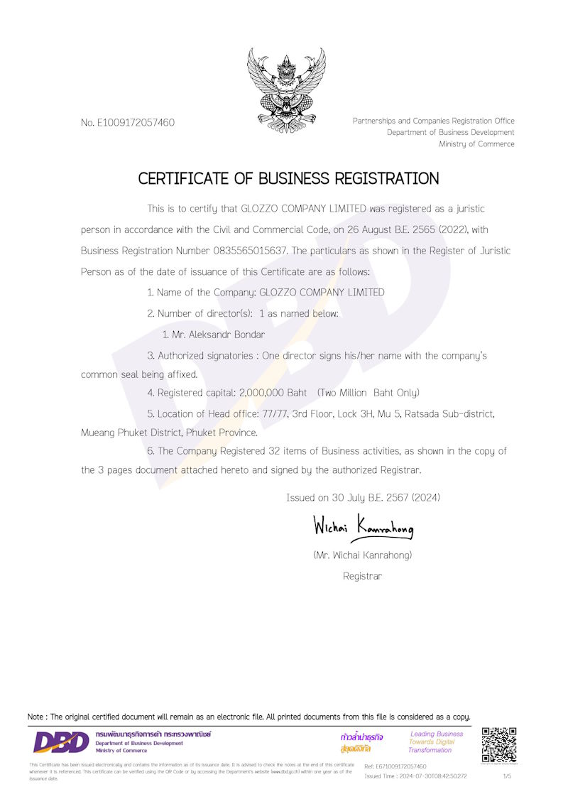 Glozzo Company Registration