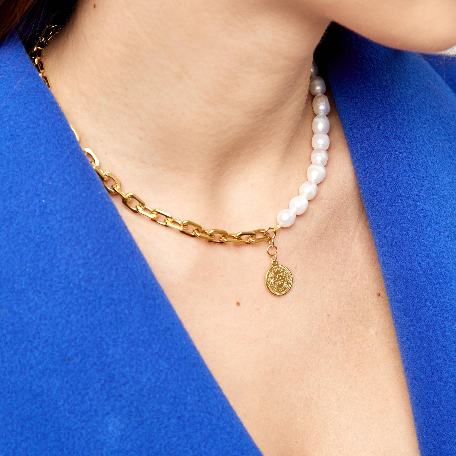 18K gold plated Stainless steel "Coin" necklace, Intensity SKU 852654