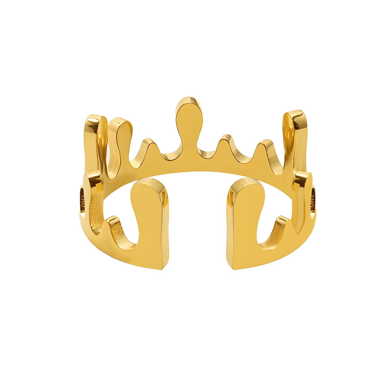 18K gold plated Stainless steel "Crown" finger ring, Intensity SKU