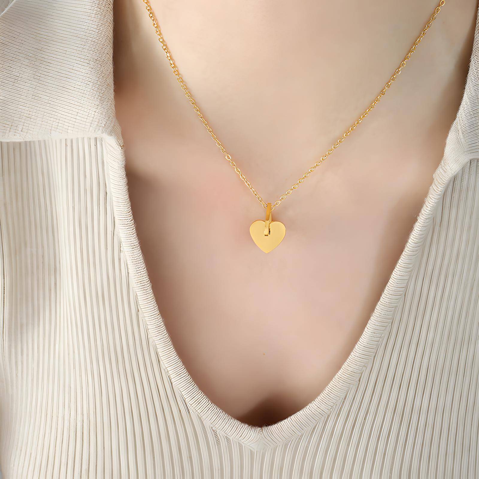 18K gold plated Stainless steel "Heart" necklace, Intensity SKU 86698