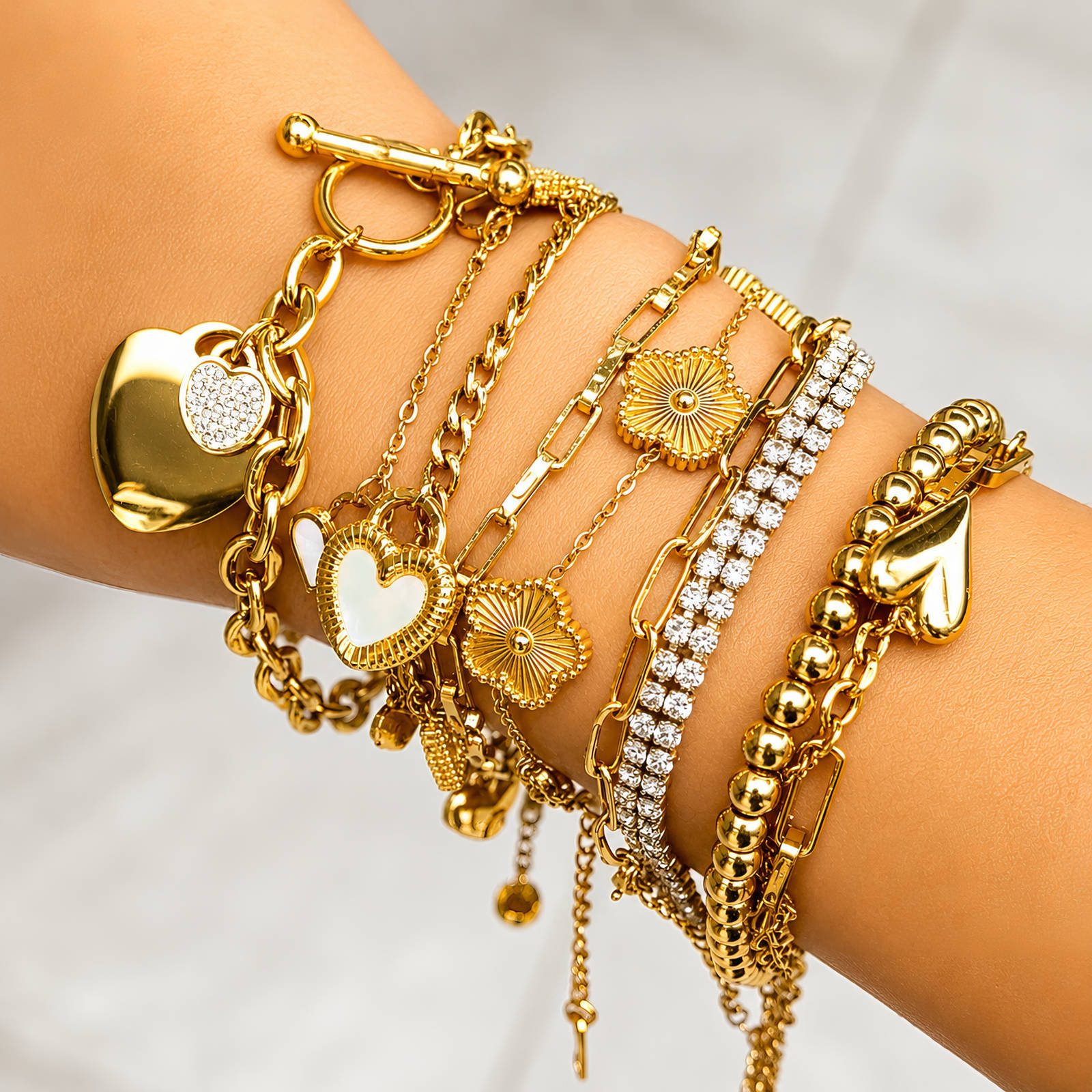 PVD Gold-Plated Stainless Steel Bracelet - Intensity