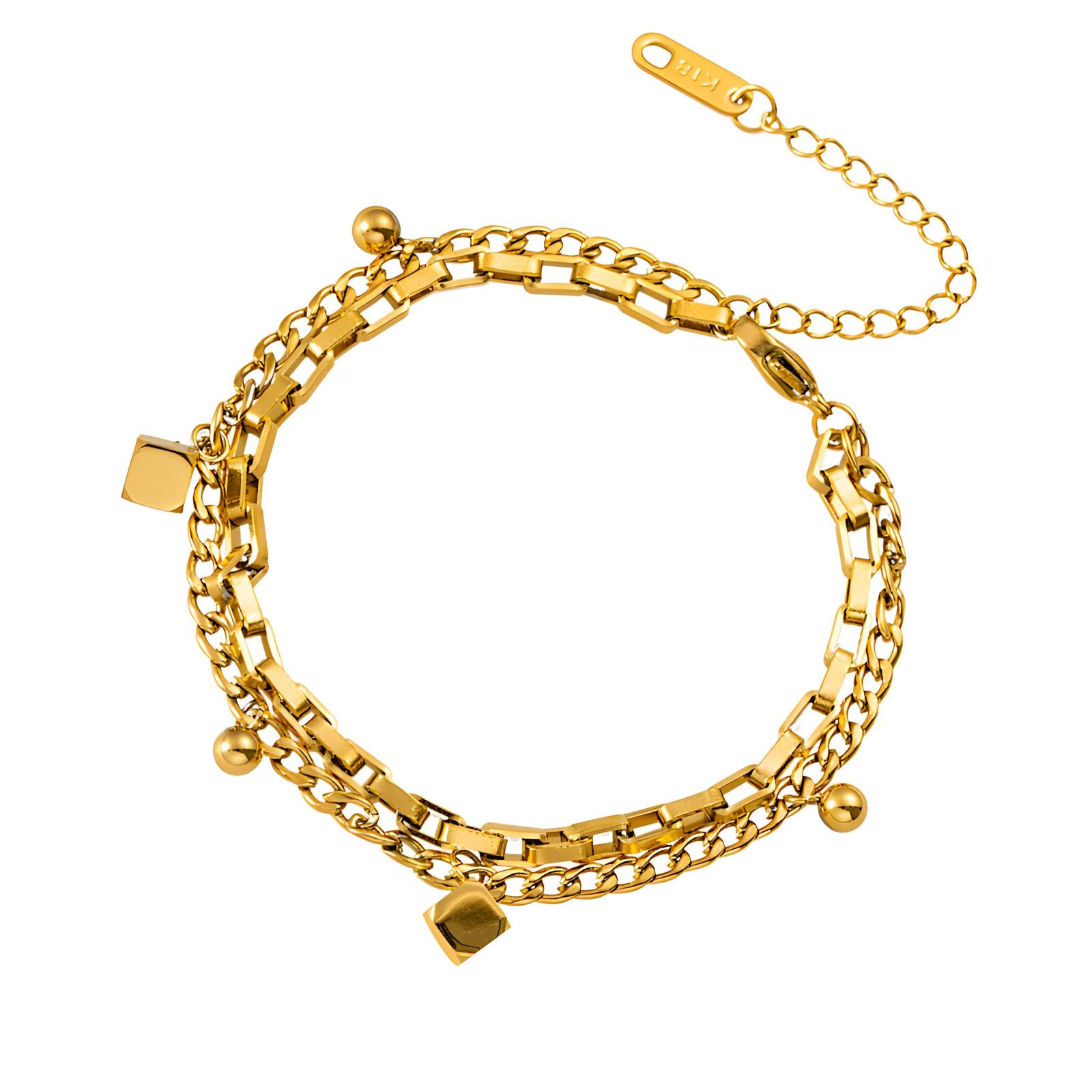 18K gold plated Stainless steel bracelet, Intensity SKU #87761-0 ...
