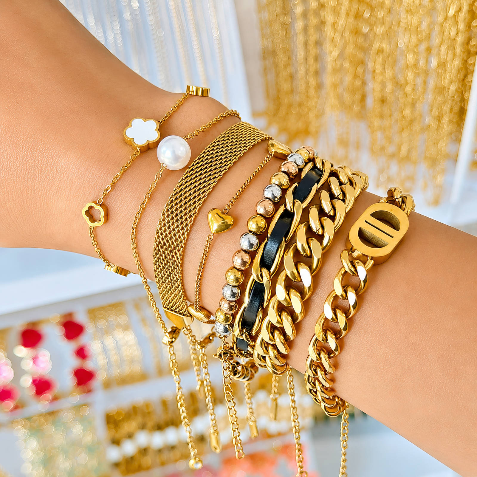 PVD Gold-Plated Stainless Steel Bracelet - Intensity