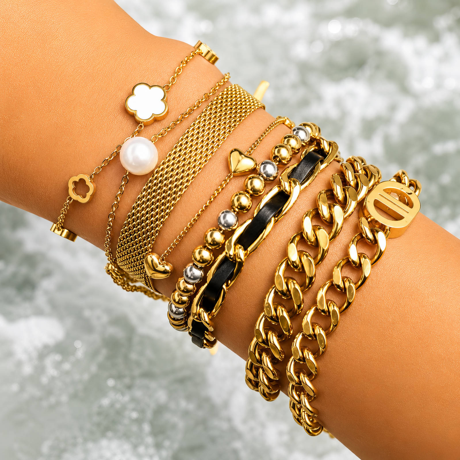 PVD Gold-Plated Stainless Steel Bracelet - Intensity