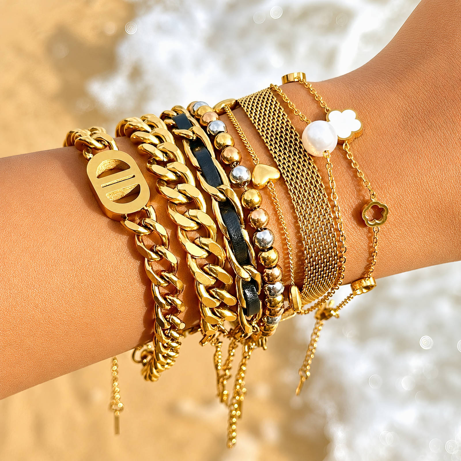 PVD Gold-Plated Stainless Steel Bracelet - Intensity