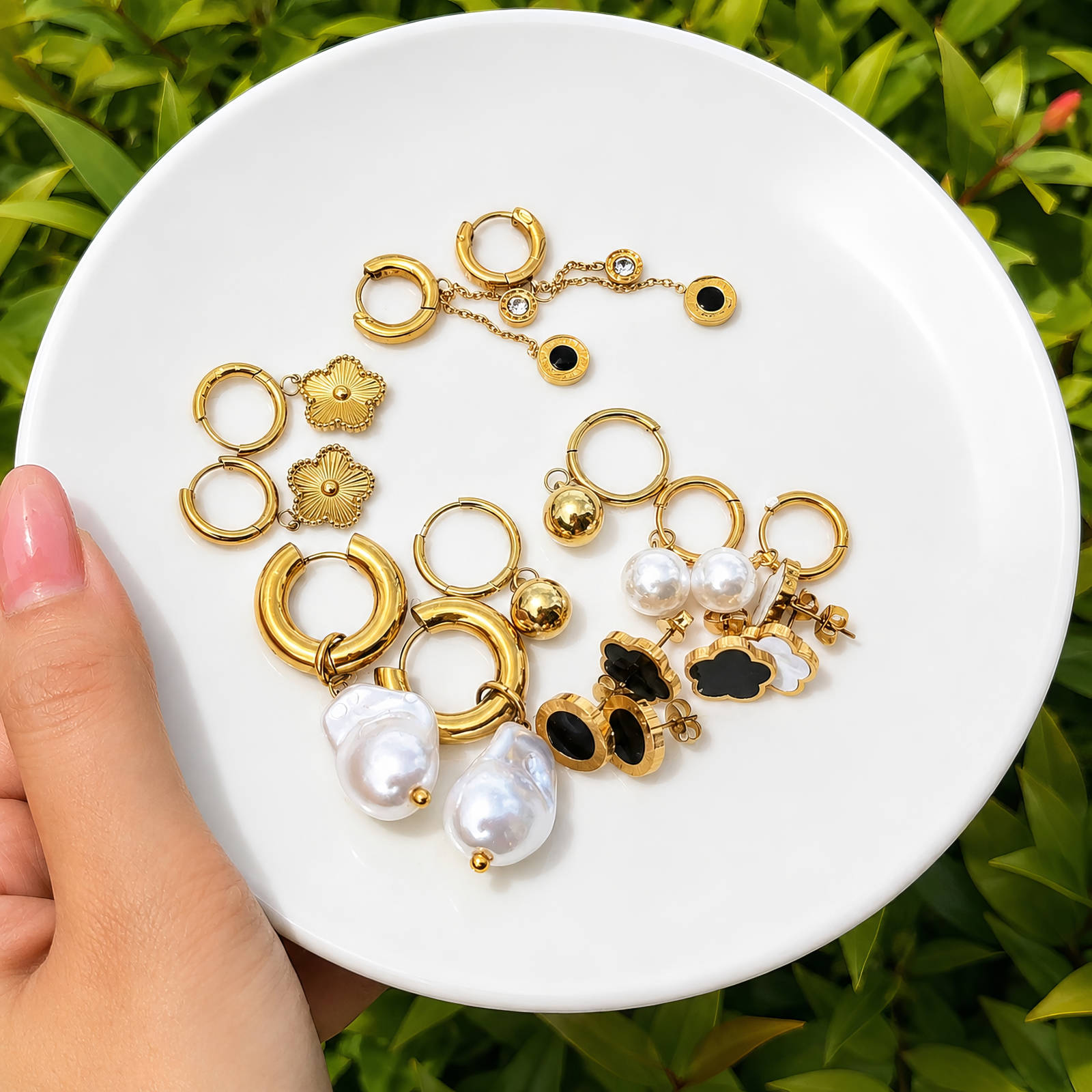 PVD Gold-Plated Stainless Steel Earrings - Intensity
