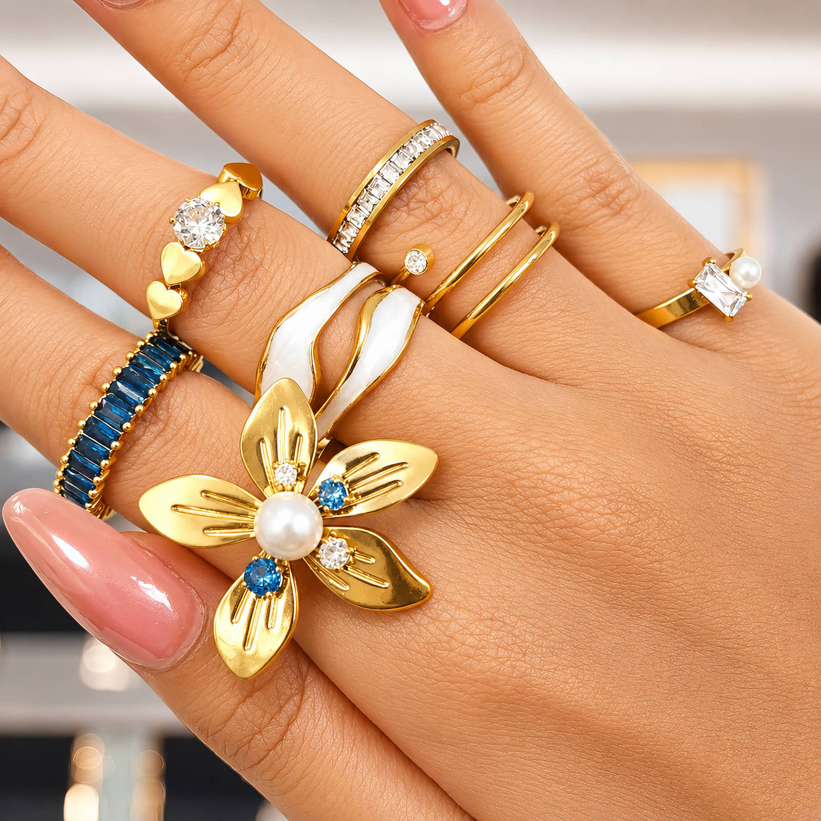 PVD Gold-Plated Stainless Steel Ring - Intensity