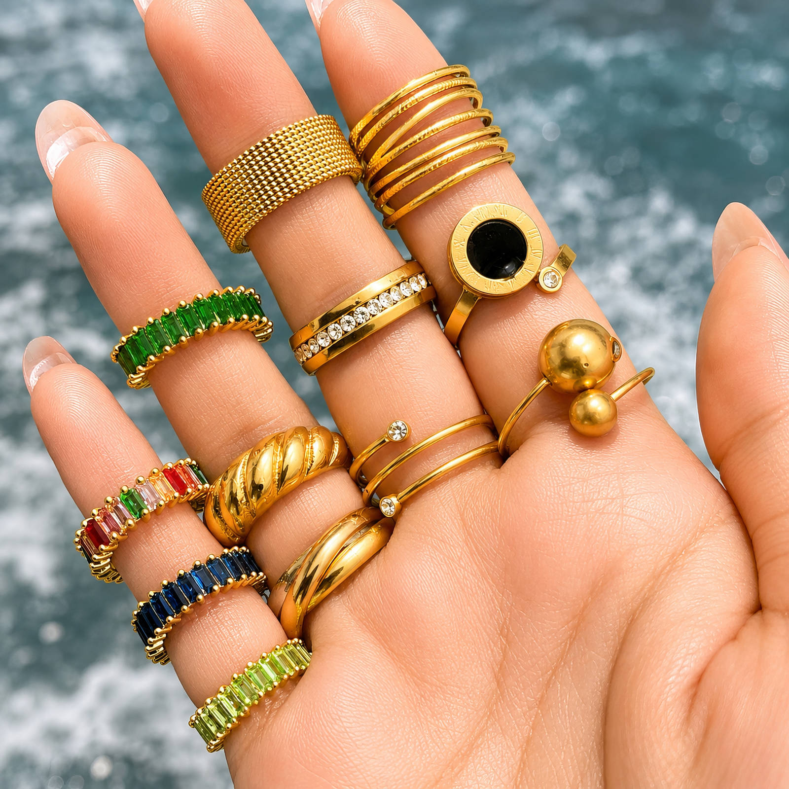 "Croissant" PVD Gold-Plated Stainless Steel Ring - Intensity