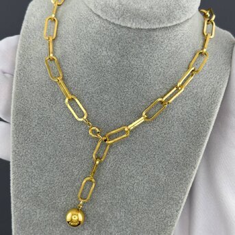 18K gold plated Stainless steel necklace, Intensity