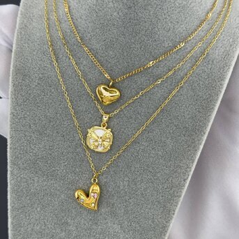 18K gold plated Stainless steel  "Heart" necklace, Intensity