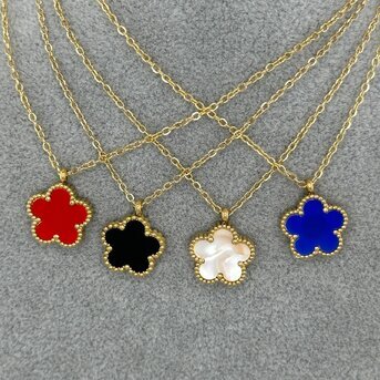 18K gold plated Stainless steel  "Flower" necklace, Intensity