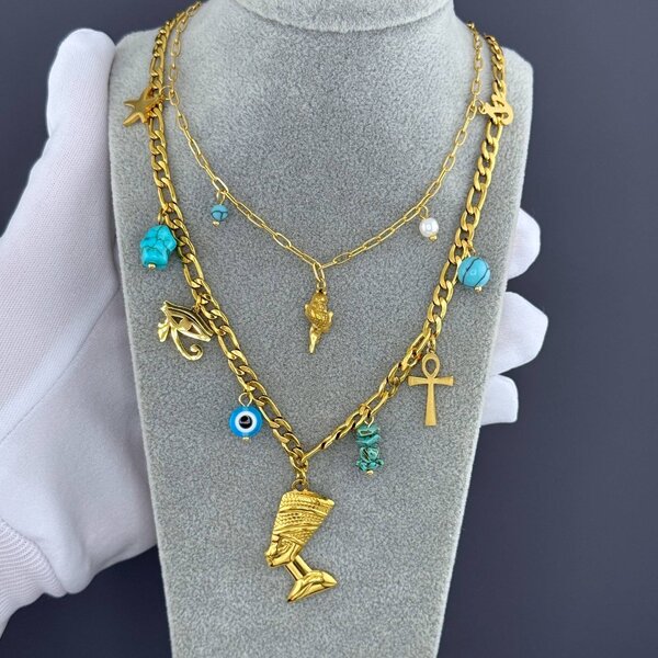 "Seashell" Necklace, 18K Gold Plated Steel