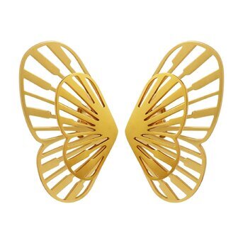 18K gold plated Stainless steel  "Butterflies" earrings, Intensity