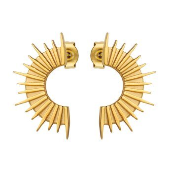 18K gold plated Stainless steel  "Spikes" earrings, Intensity