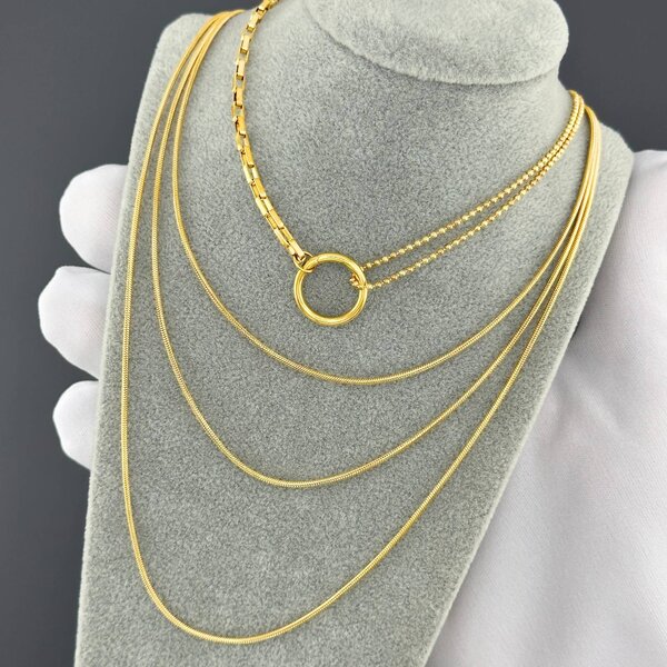 "Circle" Necklace, 18K Gold Plated Steel