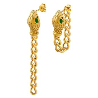 18K gold plated Stainless steel  "Snakes" earrings, Intensity