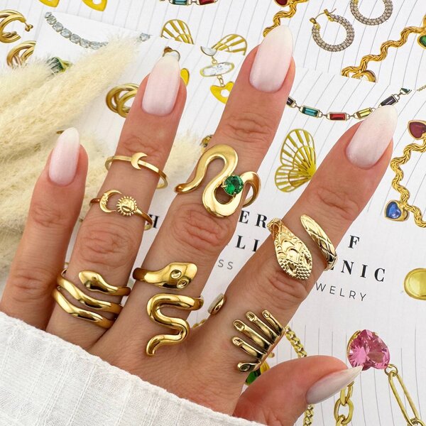 "Snake" Ring, 18K Gold Plated Steel