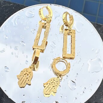 18K gold plated Stainless steel earrings, Intensity