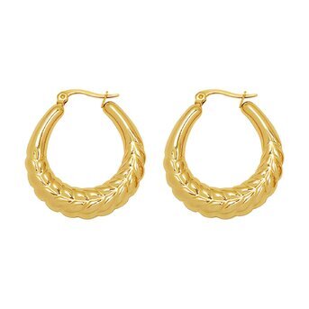 18K gold plated Stainless steel  "Spikelet" earrings, Intensity