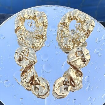 18K gold plated Stainless steel earrings, Intensity