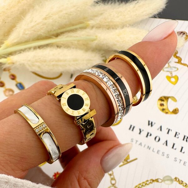 Ring, 18K Gold Plated Steel