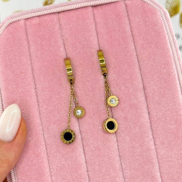 Earrings, 18K Gold Plated Steel