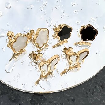 18K gold plated Stainless steel  "Butterflies" earrings, Intensity