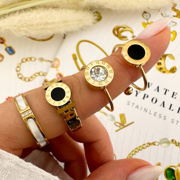 Ring, 18K Gold Plated Steel