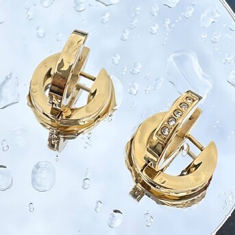 18K gold plated Stainless steel earrings, Intensity