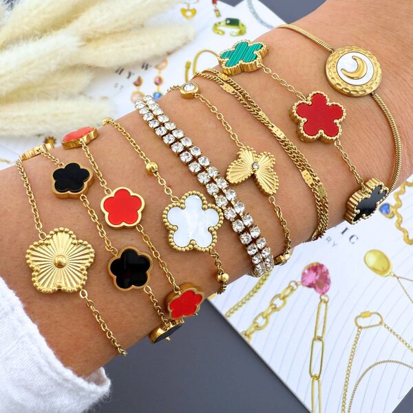 "Crescent" Bracelet, 18K Gold Plated Steel