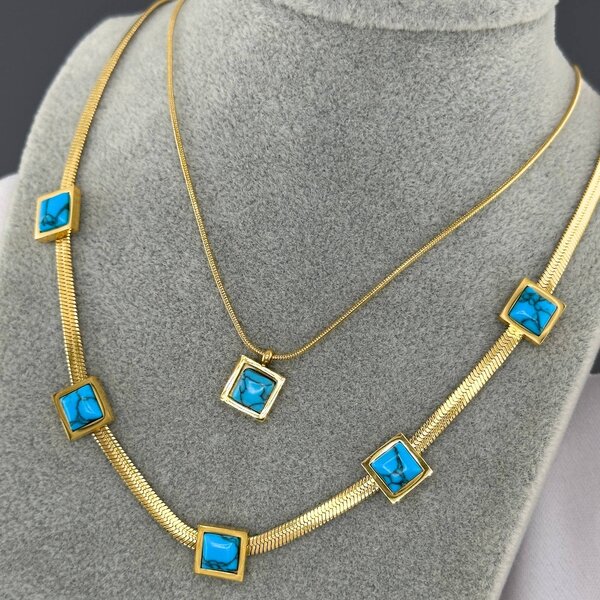 Necklace, 18K Gold Plated Steel