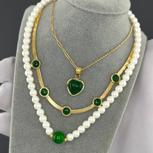 "Heart" Necklace, 18K Gold Plated Steel