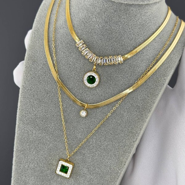 "Heart" Necklace, 18K Gold Plated Steel