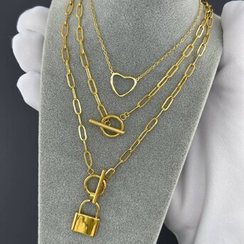 18K gold plated Stainless steel necklace, Intensity