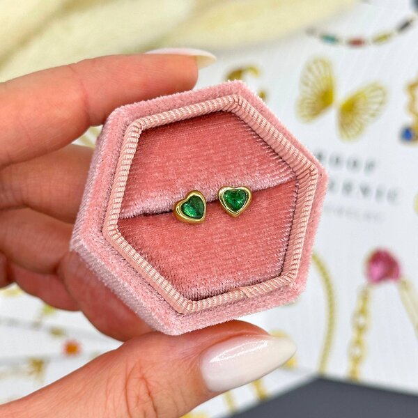 "Hearts" Earrings, 18K Gold Plated Steel