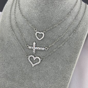 Stainless steel  "Hearts" necklace, Intensity