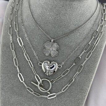 Stainless steel  "Four-leaf clover" necklace, Intensity