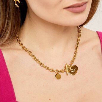 18K gold plated Stainless steel  "Heart" necklace, Intensity