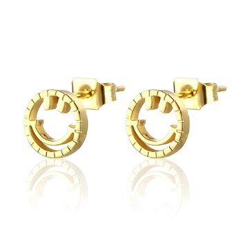 18K gold plated Stainless steel  "Smile" earrings, Intensity