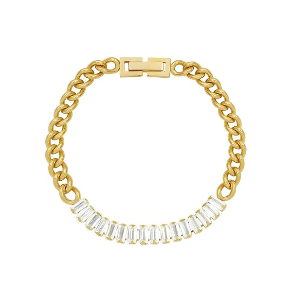 18K Gold Plated Bracelet Platinum Nickle-Free Tin Alloy Rhinestone Crystal Jewerly Bracelet SMTPB 41