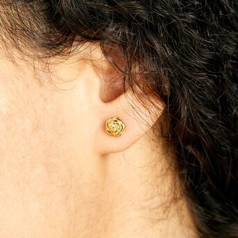 18K gold plated Stainless steel  "Rose" earrings, Intensity