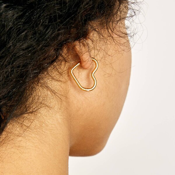 "Hearts" Earrings, 18K Gold Plated Steel