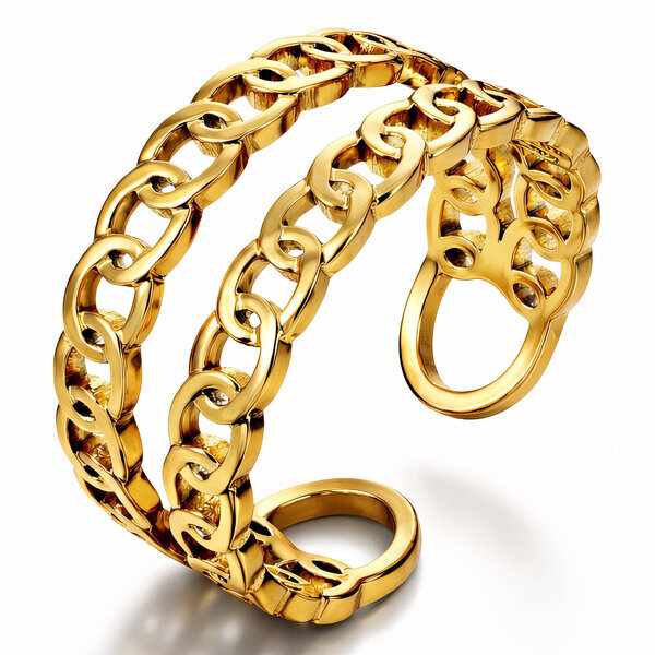 Ring, 18K Gold Plated Steel