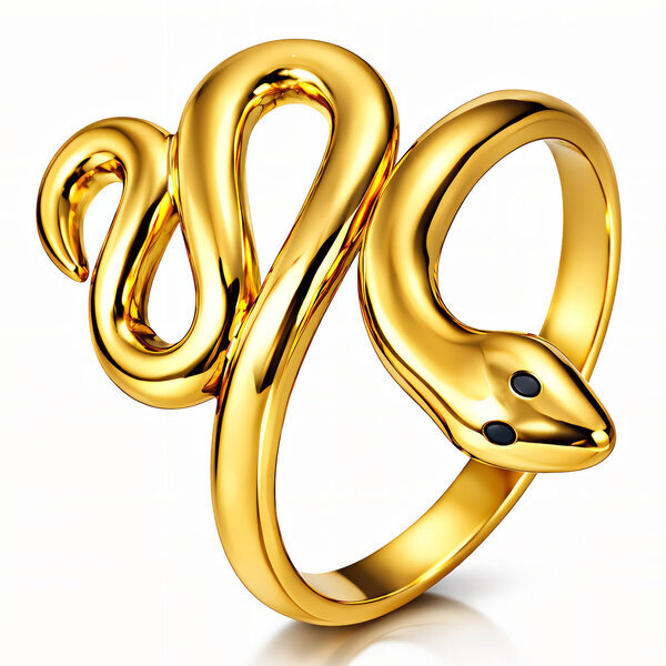 "Snake" Ring, 18K Gold Plated Steel