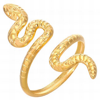 18K gold plated Stainless steel  "Snake" finger ring, Intensity