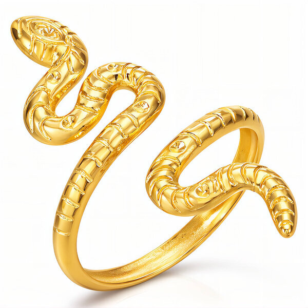 "Snake" Ring, 18K Gold Plated Steel